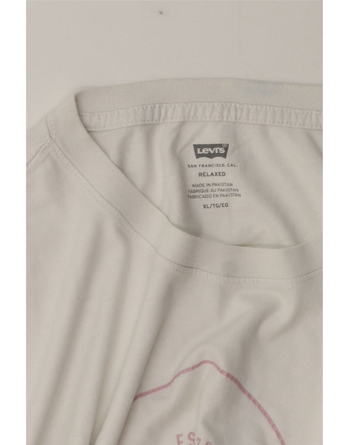 Levi's Herren-T-Shirt mit Grafik, XL, weiße Baumwolle