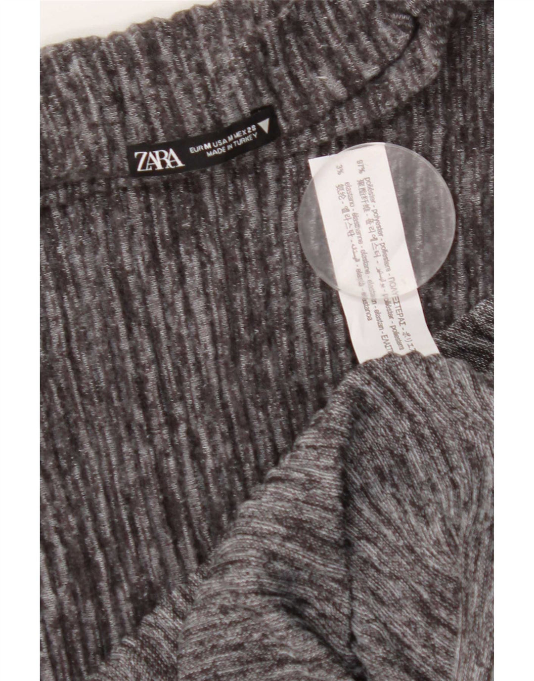 Zara Damen Ärmelloses Maxikleid UK 12 Mittelgraues Polyester