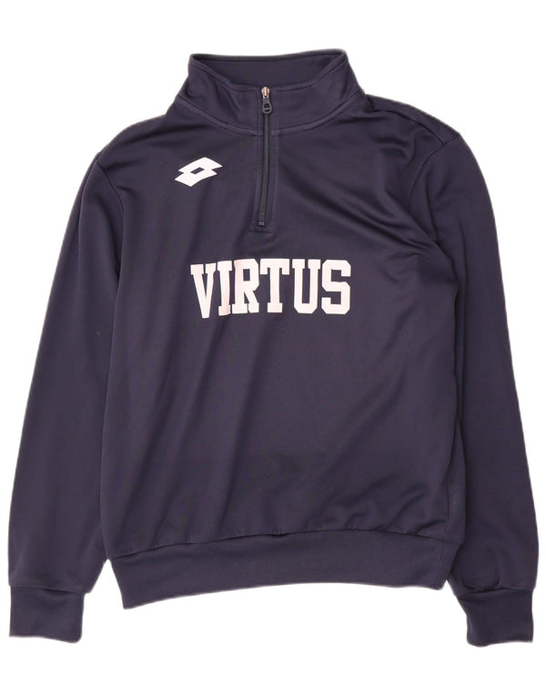 Lotto Herren-Sweatshirt mit grafischem Reißverschluss, mittleres Marineblau, Polyester