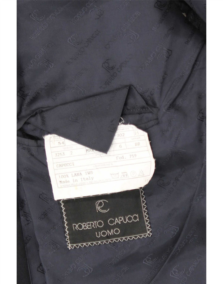 Roberto Capucci Herren Zweireiher Blazer Jacke IT 54 2XL Marineblau