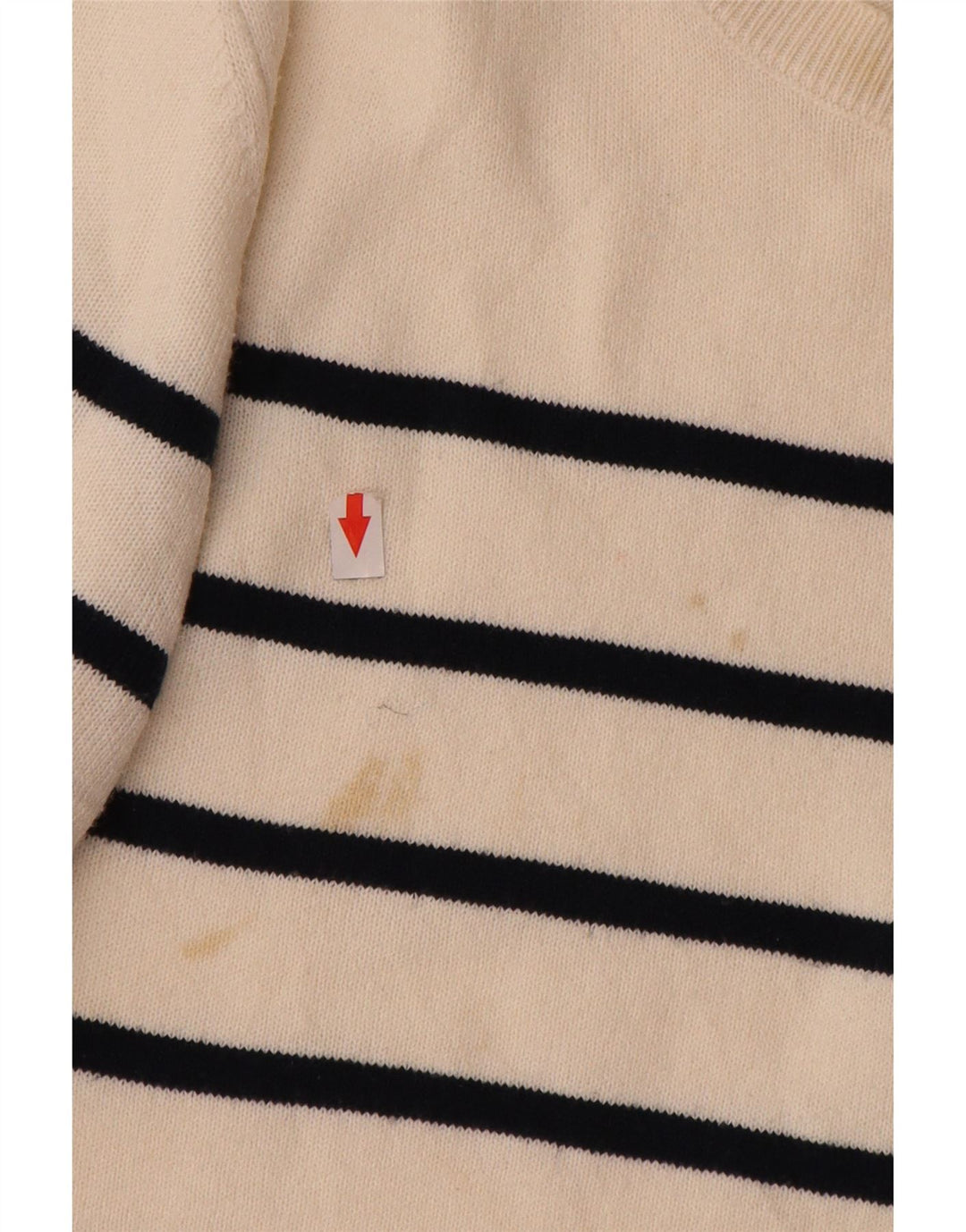 Marks & Spencer Damen-Pullover mit U-Boot-Ausschnitt, Gr. 12, mittelweiß gestreift