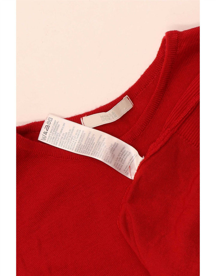 Marks & Spencer Damen-Pullover mit U-Boot-Ausschnitt, UK 14, mittlere rote Wolle