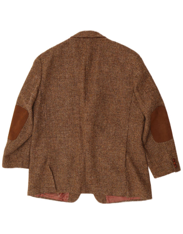 Harris Tweed Herren-Blazer mit 2 Knöpfen, UK 46 3XL, braune Schurwolle