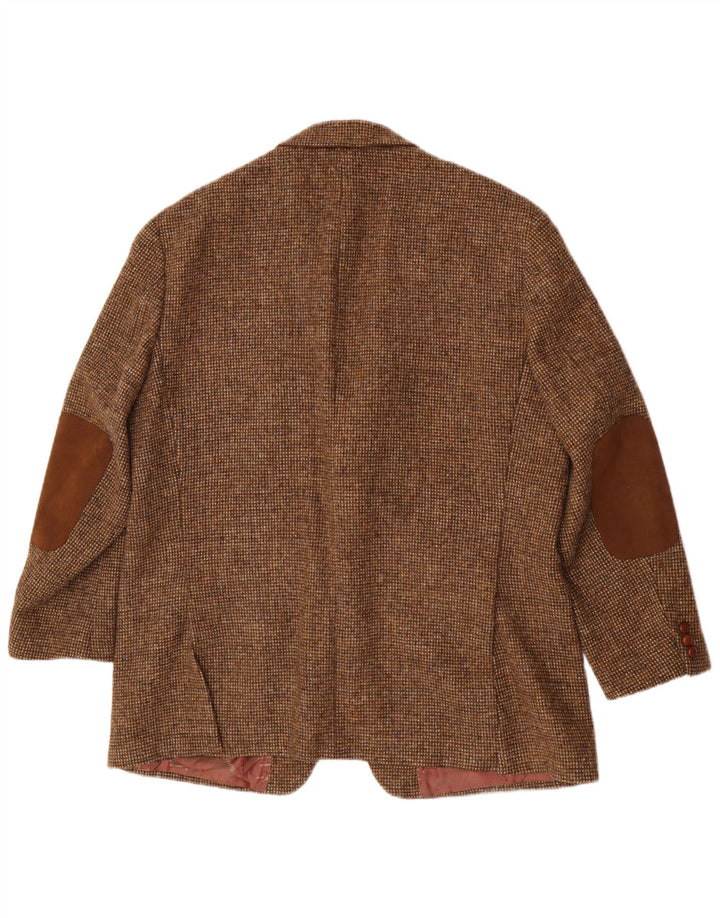 Harris Tweed Herren-Blazer mit 2 Knöpfen, UK 46 3XL, braune Schurwolle