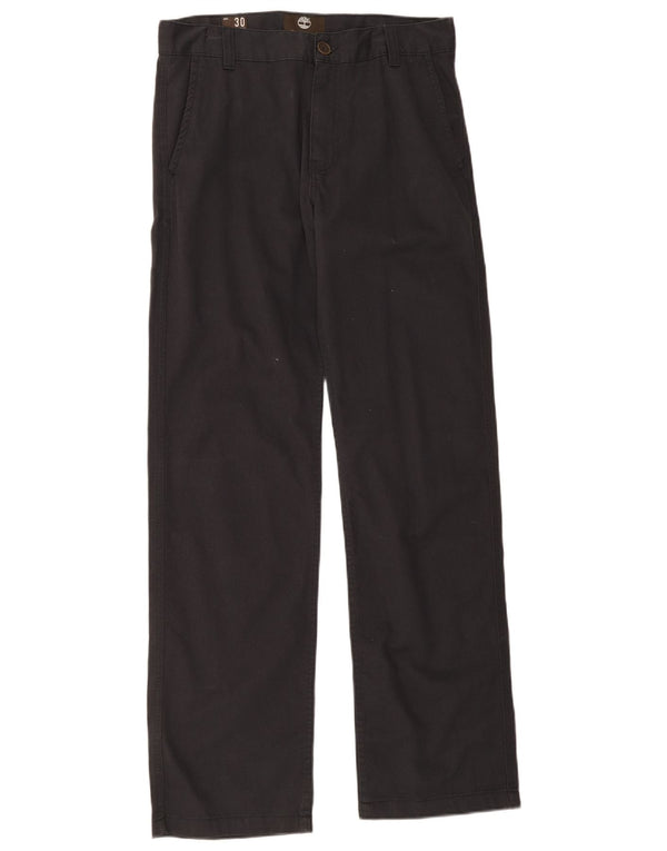 Timberland Herren Straight Chino Hose W30 L34 Graue Baumwolle