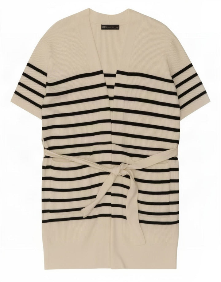 Marks & Spencer Damen Longline-Cardigan-Pullover UK 14 Medium Off White