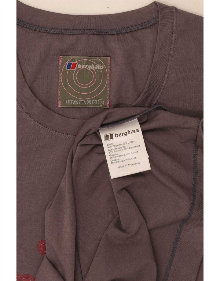 Berghaus Damen Grafik-T-Shirt-Oberteil UK 14 Mittelgraues Polyester
