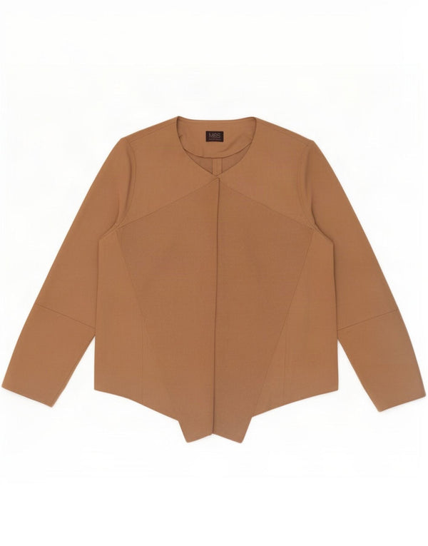 Marks & Spencer Offenes Damen-Cardigan-Oberteil UK 18 XL Beige Polyester