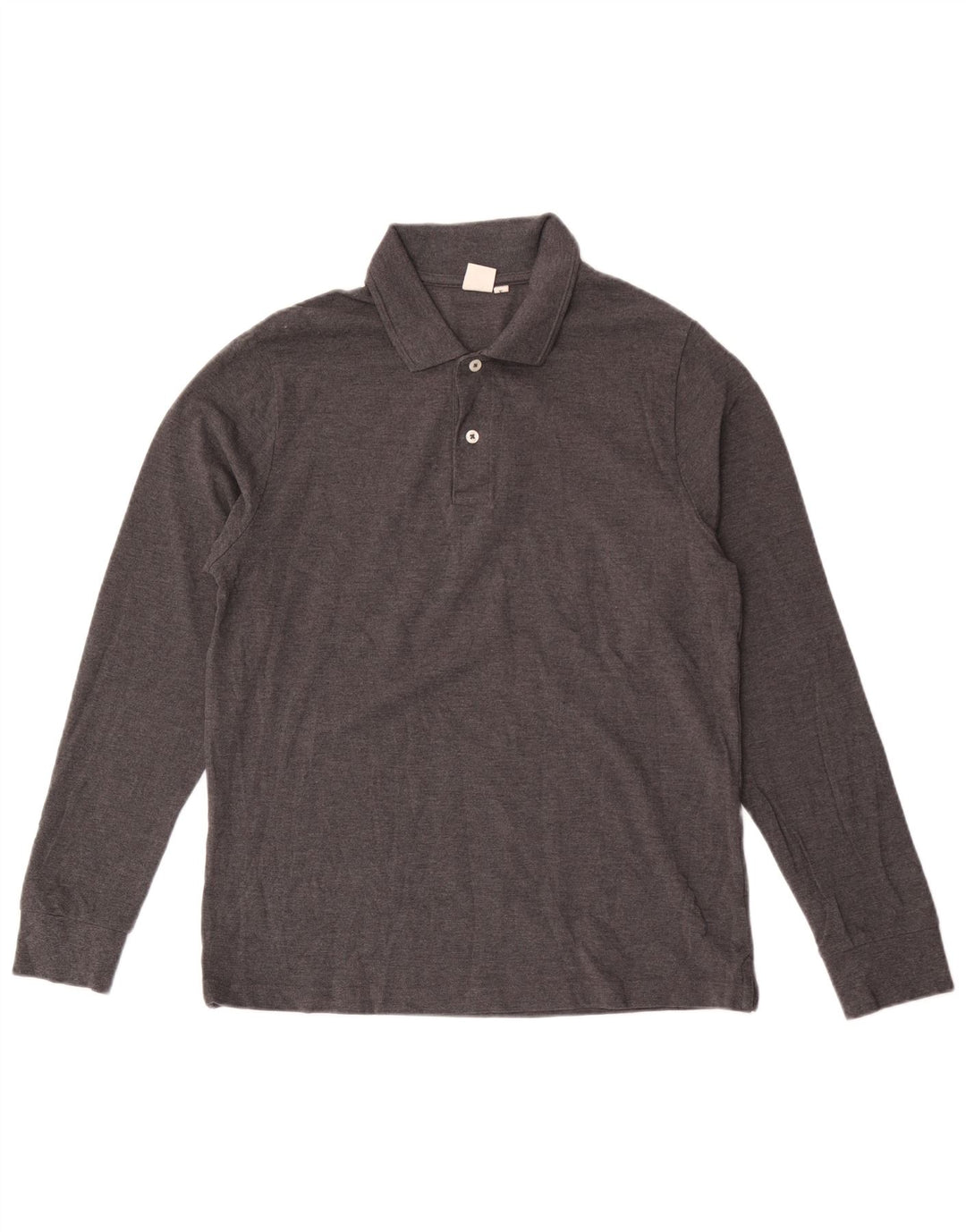 John Lewis Herren-Langarm-Poloshirt aus mittelgrauer Baumwolle