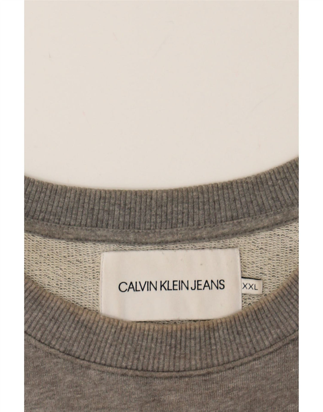 CALVIN KLEIN JEANS Mens Graphic Sweatshirt Jumper 2XL Grey Cotton Vintage Calvin Klein Jeans and Second-Hand Calvin Klein Jeans from Messina Hembry 