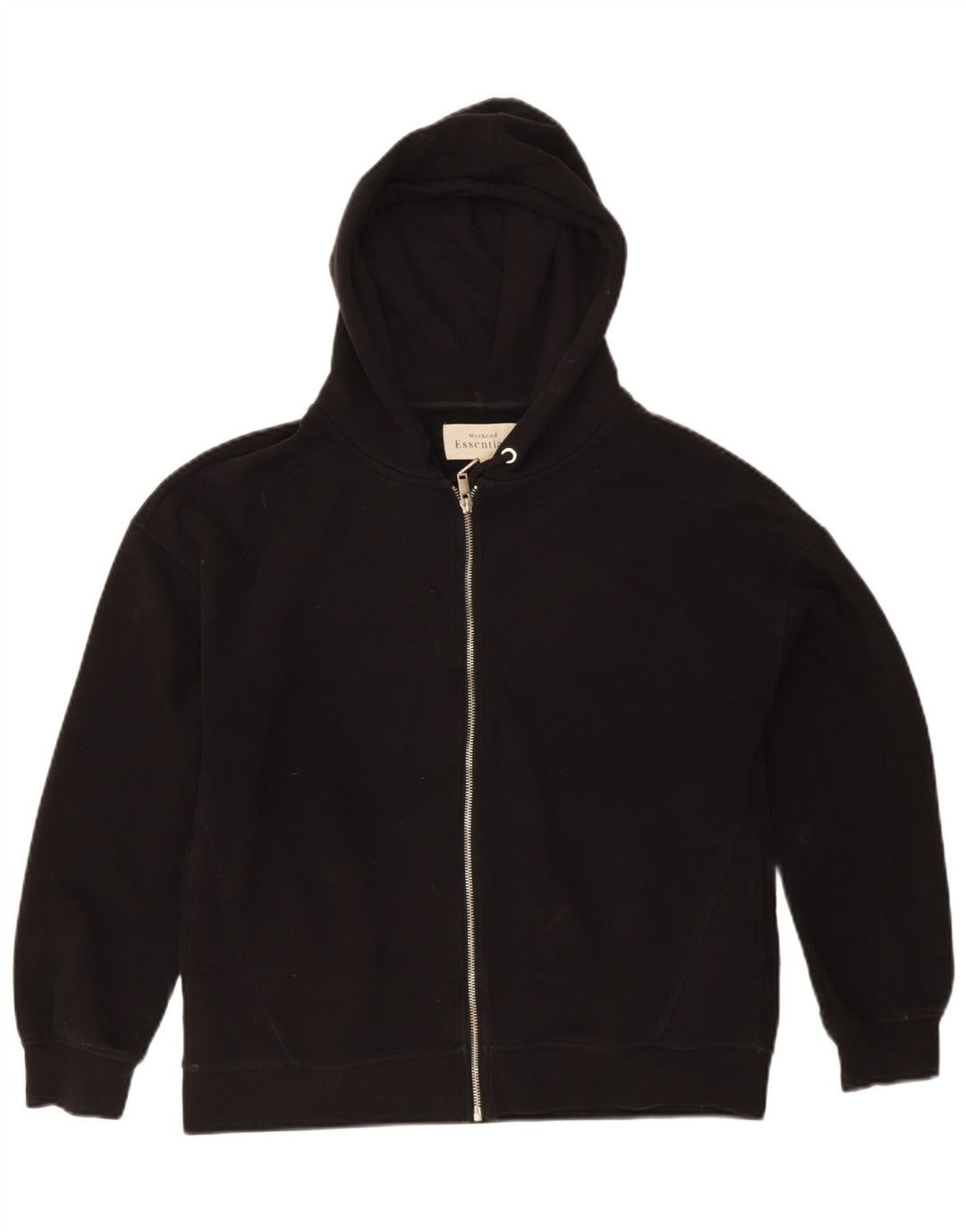 Essentials Damen-Kapuzenpullover mit Reißverschluss, UK 14, mittelschwarz, Baumwolle