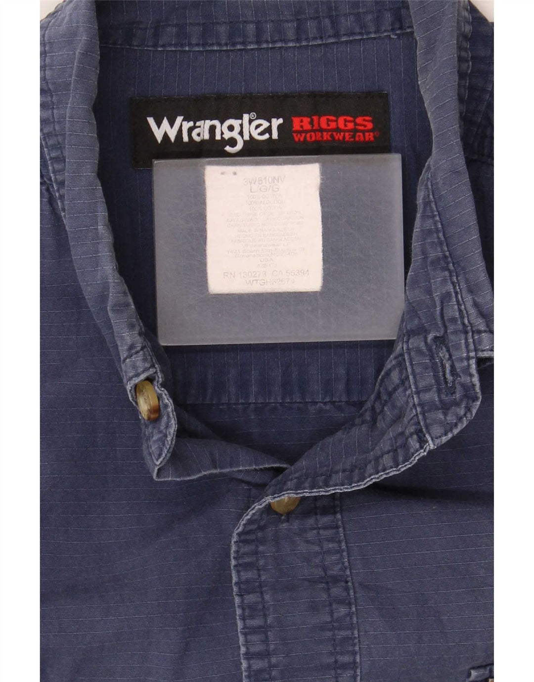 Wrangler Herren-Kurzarmhemd, groß, marineblau, Baumwolle