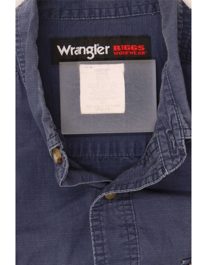 Wrangler Herren-Kurzarmhemd, groß, marineblau, Baumwolle