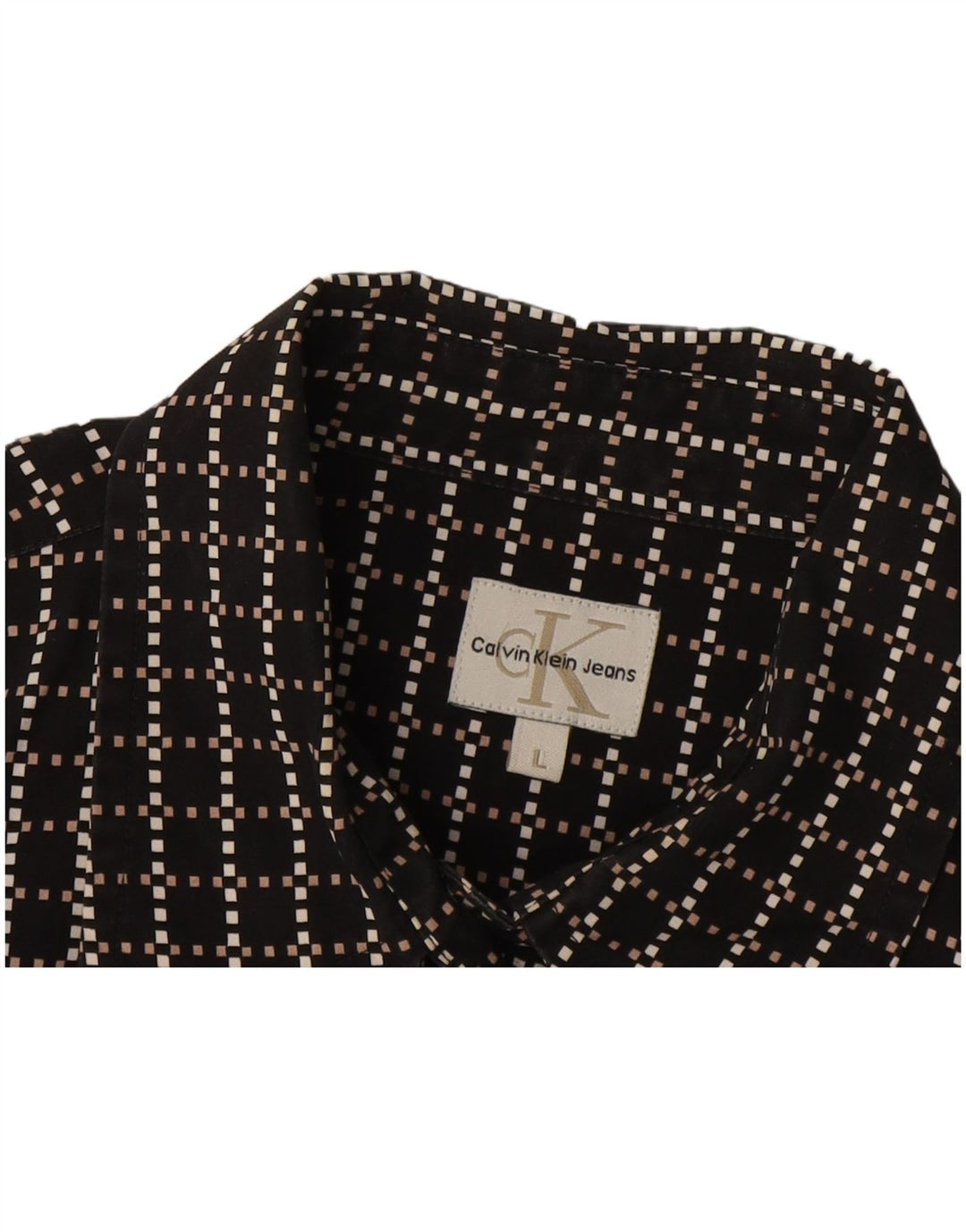 Calvin Klein Jeans Herrenhemd, groß, schwarz, geometrisch