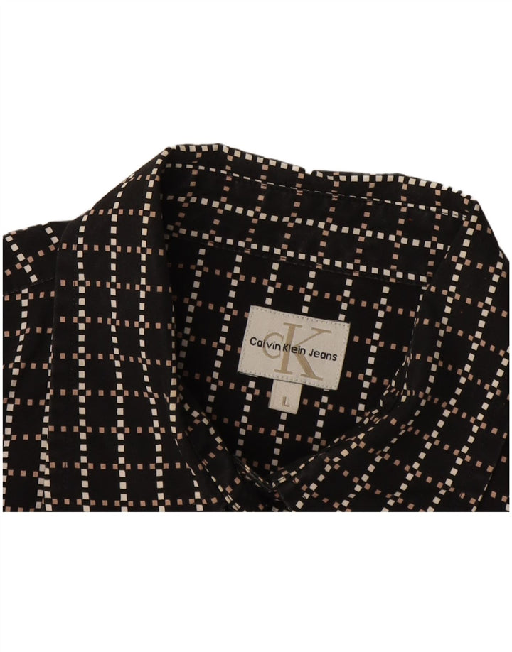 Calvin Klein Jeans Herrenhemd, groß, schwarz, geometrisch