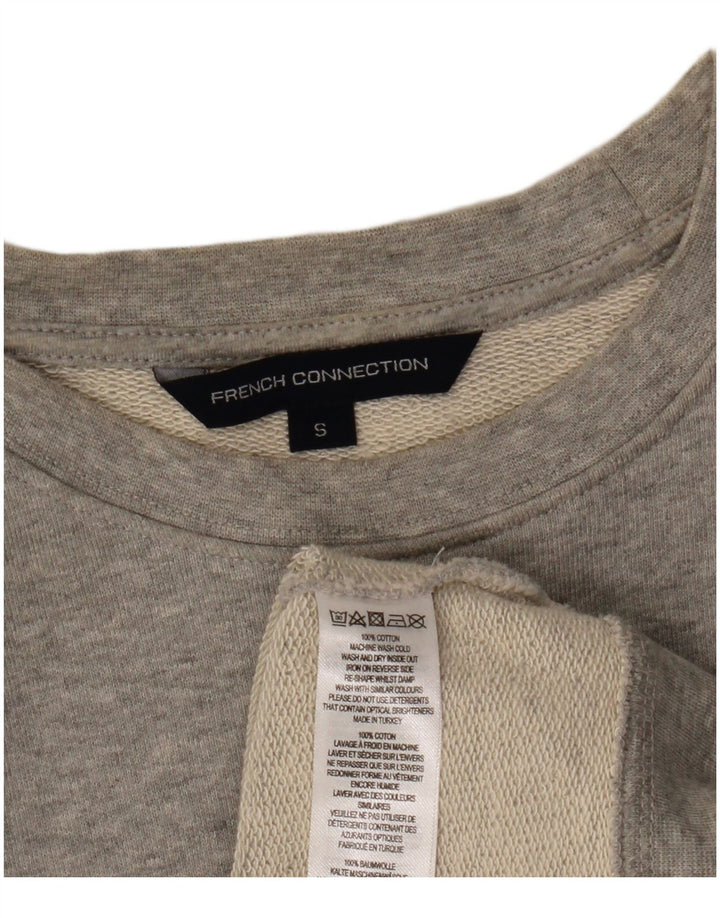 FRENCH CONNECTION Damen Grafik-Sweatshirt-Pullover UK 10 Small Grau