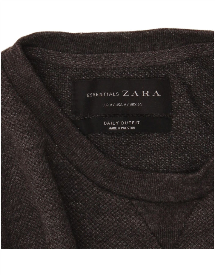 Zara Herren Sweatshirt Pullover Mittelgrau