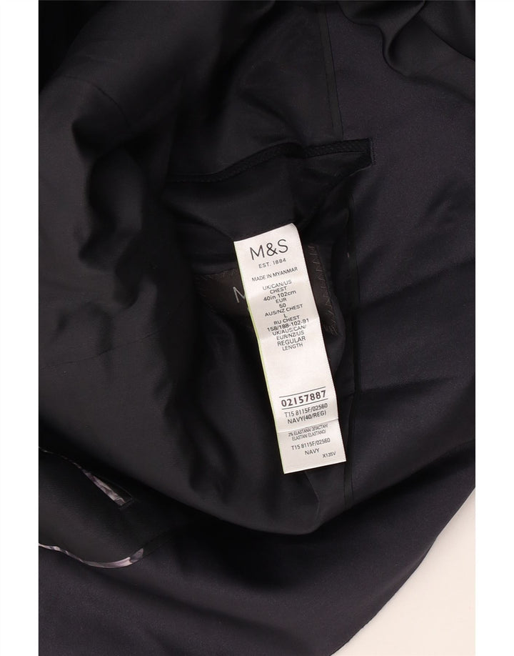 Marks & Spencer Herren-Blazer mit 1 Knopf, Gr. 40, Marineblau, Polyester, Größe L