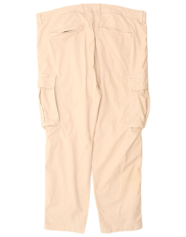Zara Herren-Cargohose, konisch zulaufend, EU 46, XL, W38, L30, gebrochene weiße Baumwolle