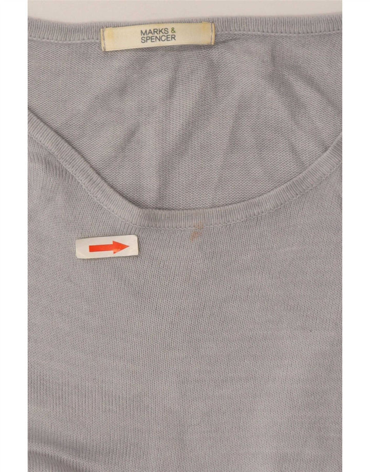 Marks & Spencer Damen-Pullover mit U-Boot-Ausschnitt, Gr. 14, Grau
