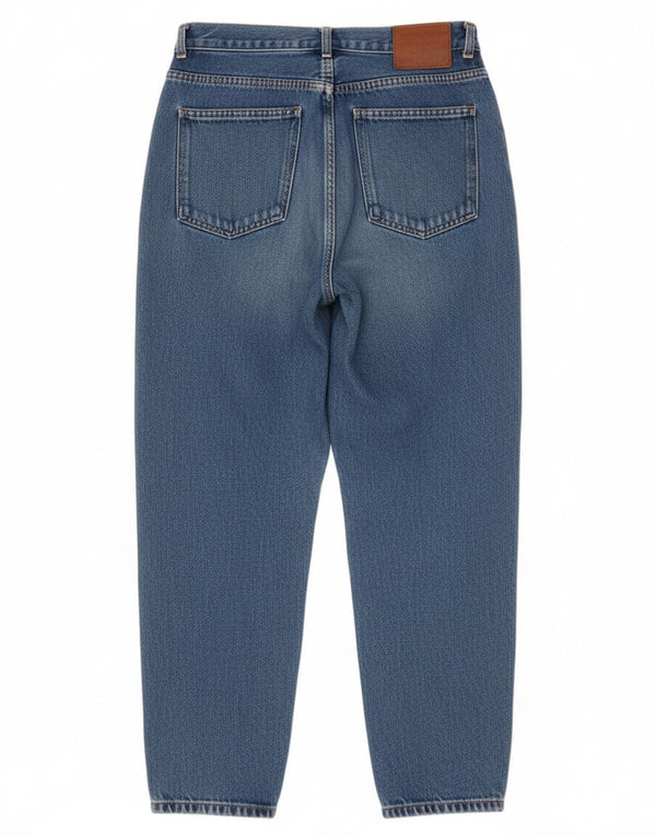 Benetton Damen High Waist Tapered Jeans IT 42 Medium W24 L26 Blaue Baumwolle