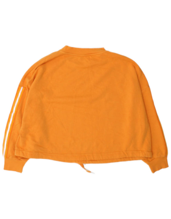 Marks & Spencer Damen Übergroßer Crop-Sweatshirt-Pullover UK 14 Mittelorange