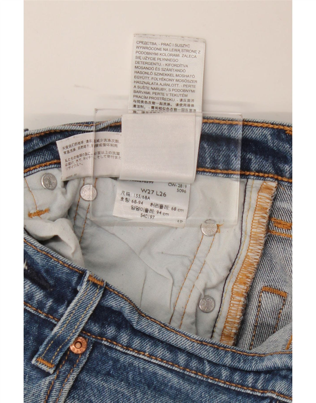 Levi's Damen Straight Jeans W27 L26 Blaue Baumwolle