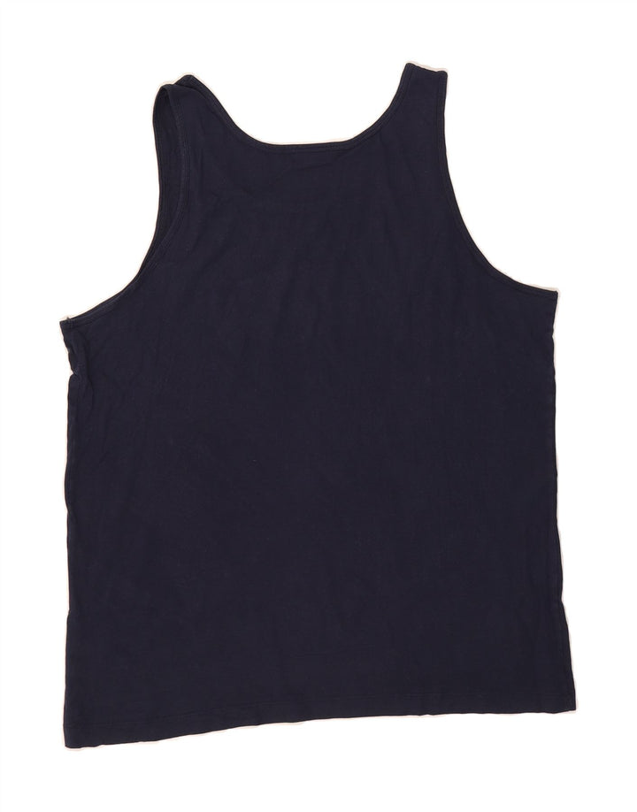 FILA Mens Vest Top XL Navy Blue Cotton Vintage Fila and Second-Hand Fila from Messina Hembry 