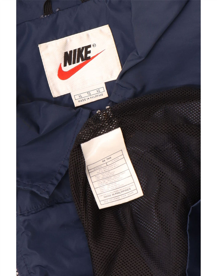 Nike Herren Regenjacke UK 42 XL Marineblau gestreift Nylon