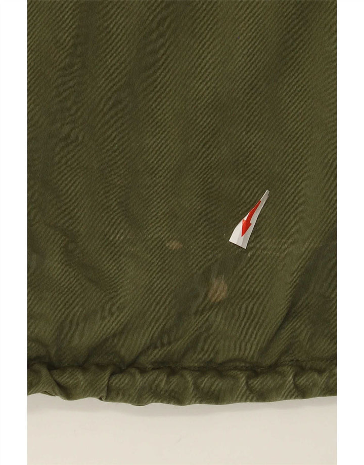 Zara Womens Graphic Oversized Bomberjacke UK 14 Medium Khaki Baumwolle