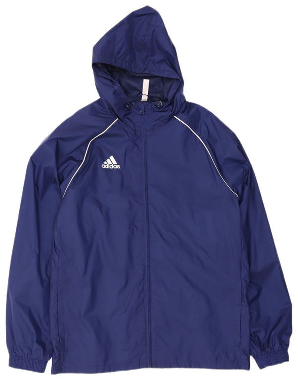 Adidas Herren Kapuzen-Regenjacke UK 40 Large Marineblau Polyester