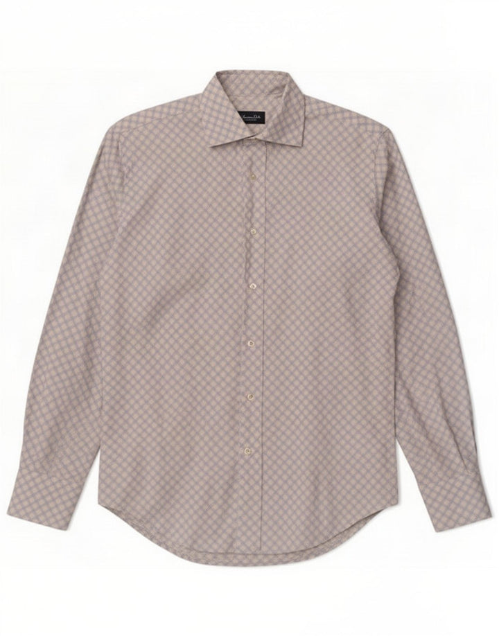 Massimo Dutti Herrenhemd Größe 40 Mittelblau Geometrisch