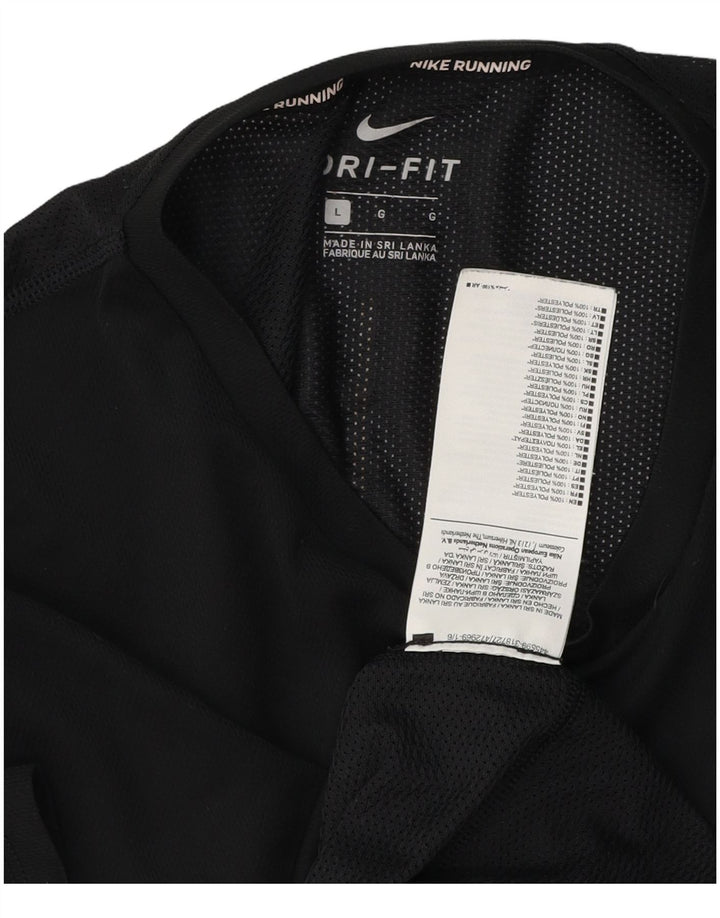 Nike Herren Dri Fit T-Shirt Top Large Schwarz Polyester