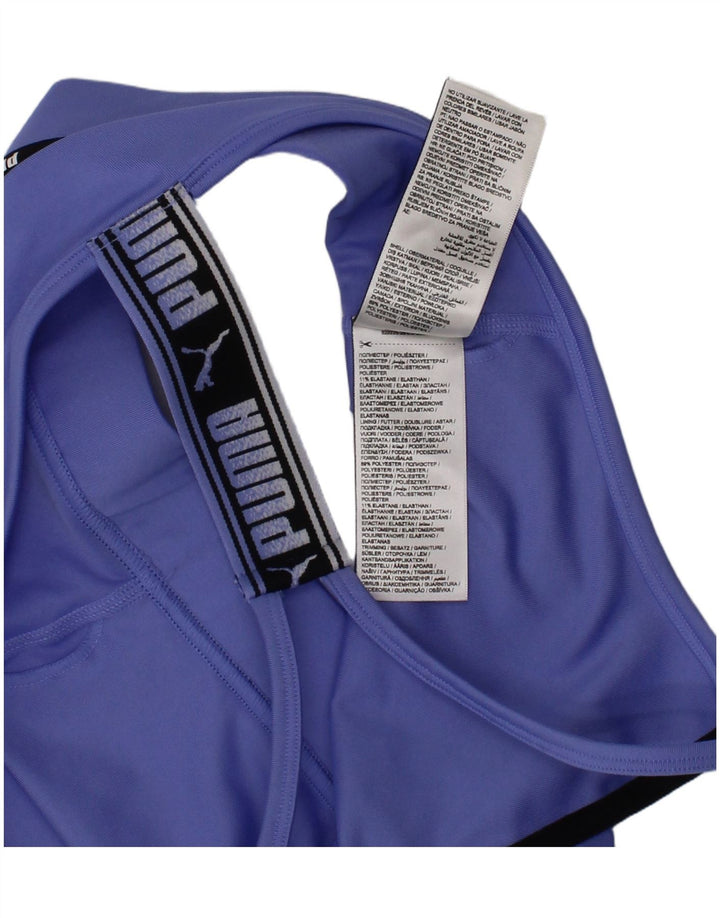 Puma Damen Grafik-Sport-BH-Oberteil, Mittelblau, Polyester, Sport