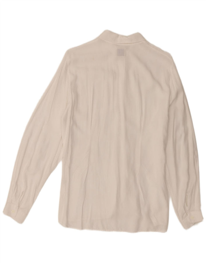Sisley Damen-Hemd IT 46 Large aus Viskose mit weißem Blumenmuster