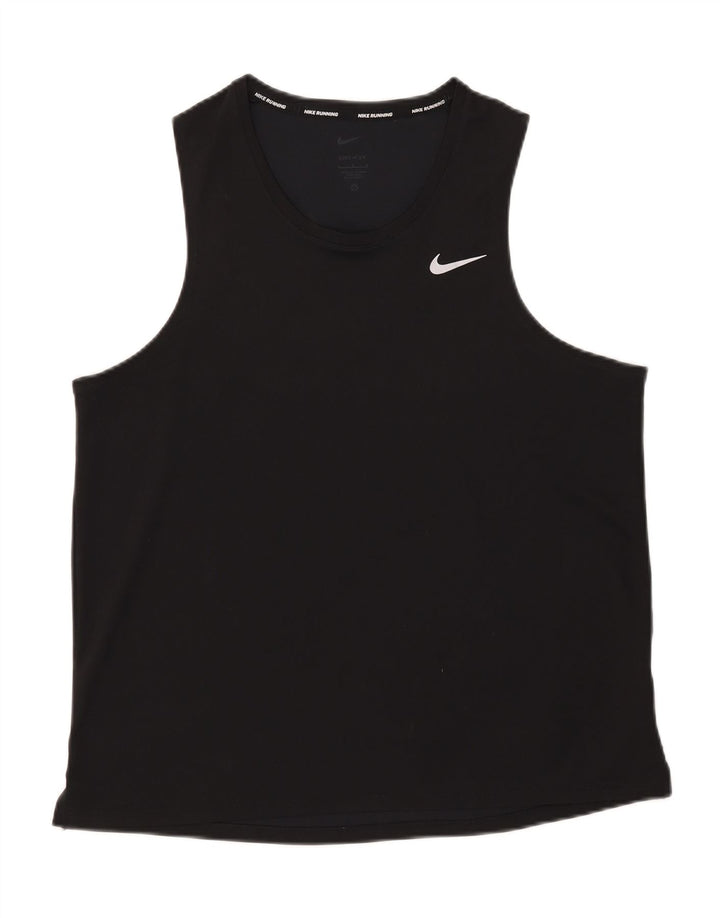 Nike Damen Dri Fit Weste Top UK 16 Large Schwarz Polyester