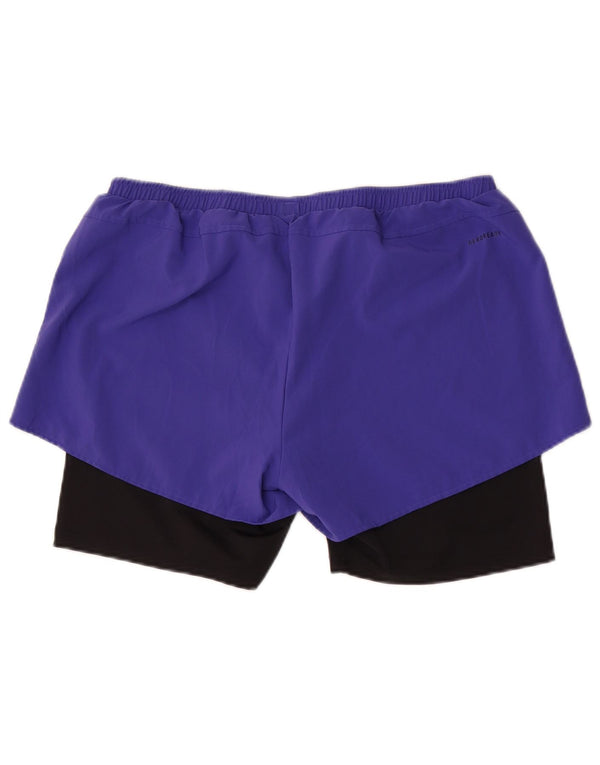 Adidas Damen Aeroready Sport Shorts UK 16/18 Large Lila Colourblock
