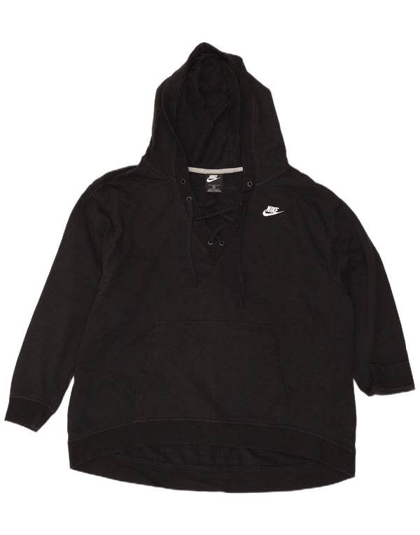 Nike Damen Kapuzenpullover UK 22 3XL Schwarz Baumwolle