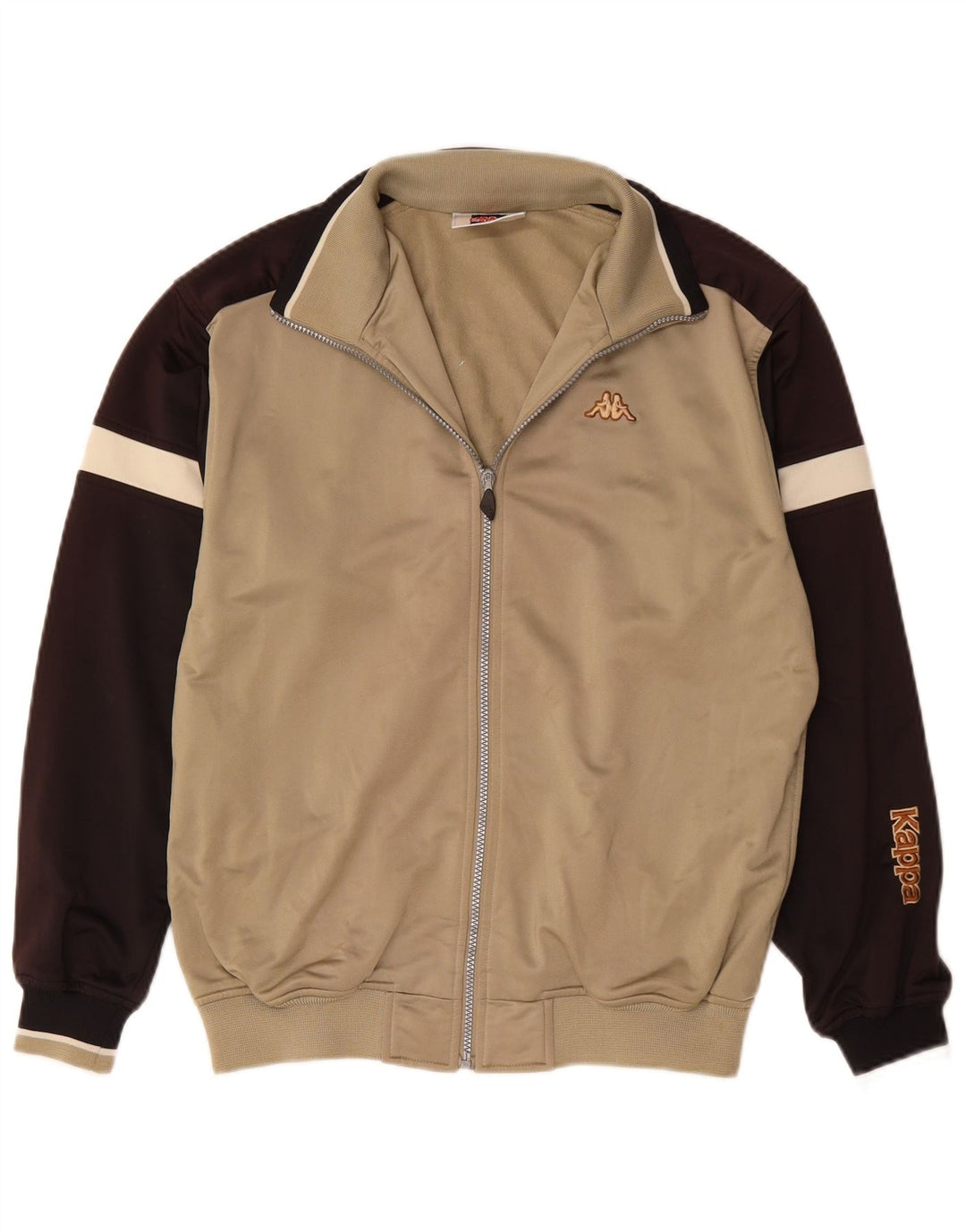 Kappa Herren-Trainingsanzug-Oberteil, Jacke, klein, beige, Farbblock-Polyester