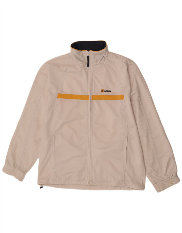 Lotto Herren-Trainingsanzug-Oberteil, Jacke XL, gebrochenes Weiß, Farbblock-Polyester