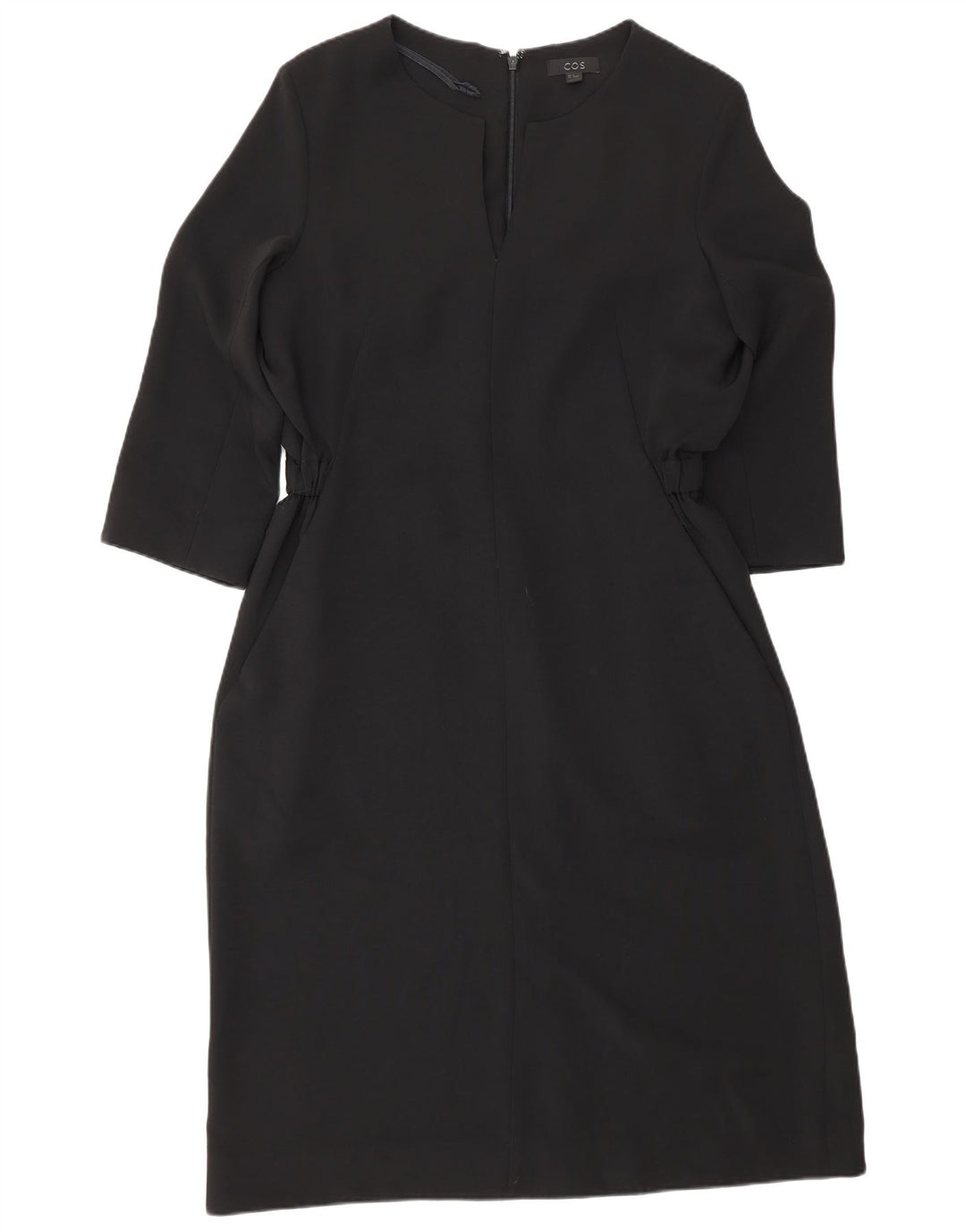 Cos Damen Etuikleid mit 3/4-Ärmeln, EU 38, Mittelschwarz, Polyester