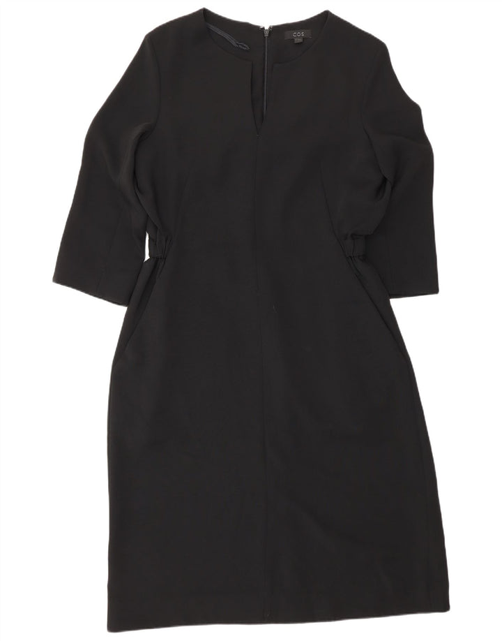Cos Damen Etuikleid mit 3/4-Ärmeln, EU 38, Mittelschwarz, Polyester