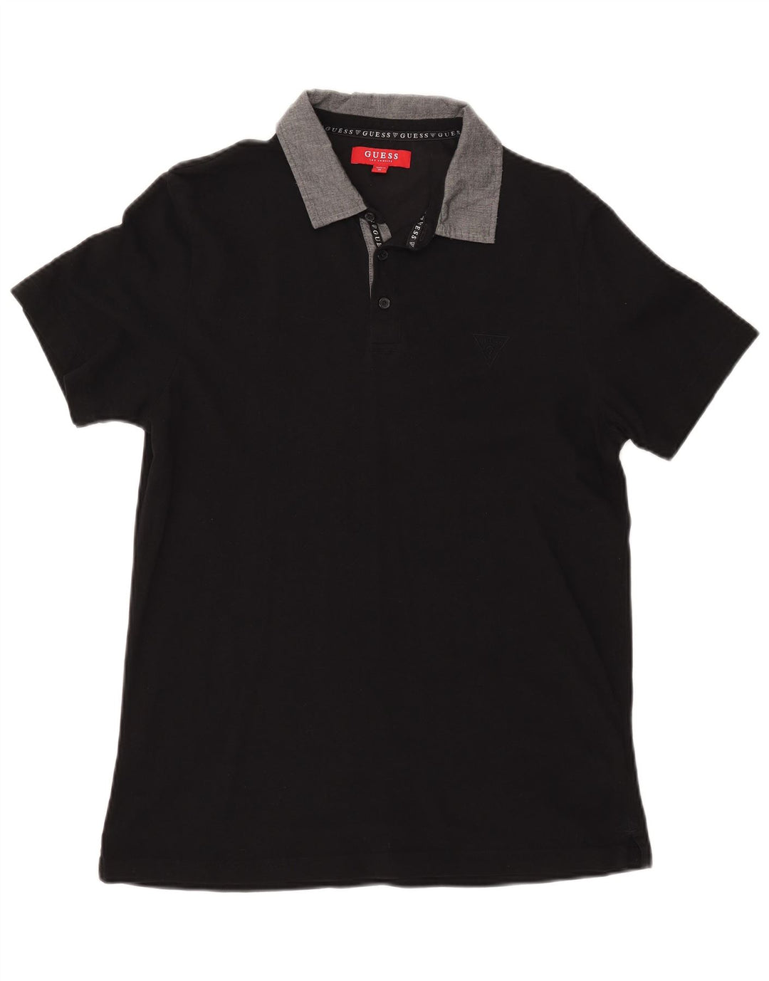 GUESS Herren Rugby-Poloshirt Medium Schwarz