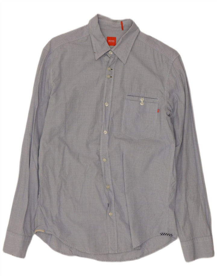 Hugo Boss Herrenhemd Mittelblauer Gingham-Karo