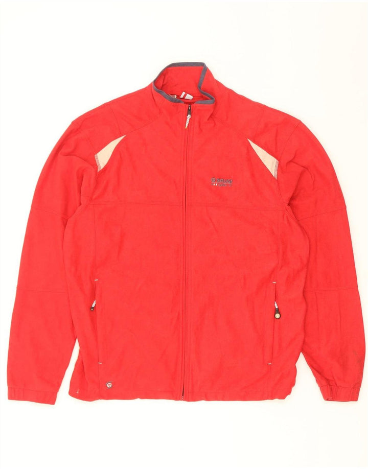 Brugi Herren-Trainingsanzug-Oberteil, Mittelrotes Farbblock-Polyester