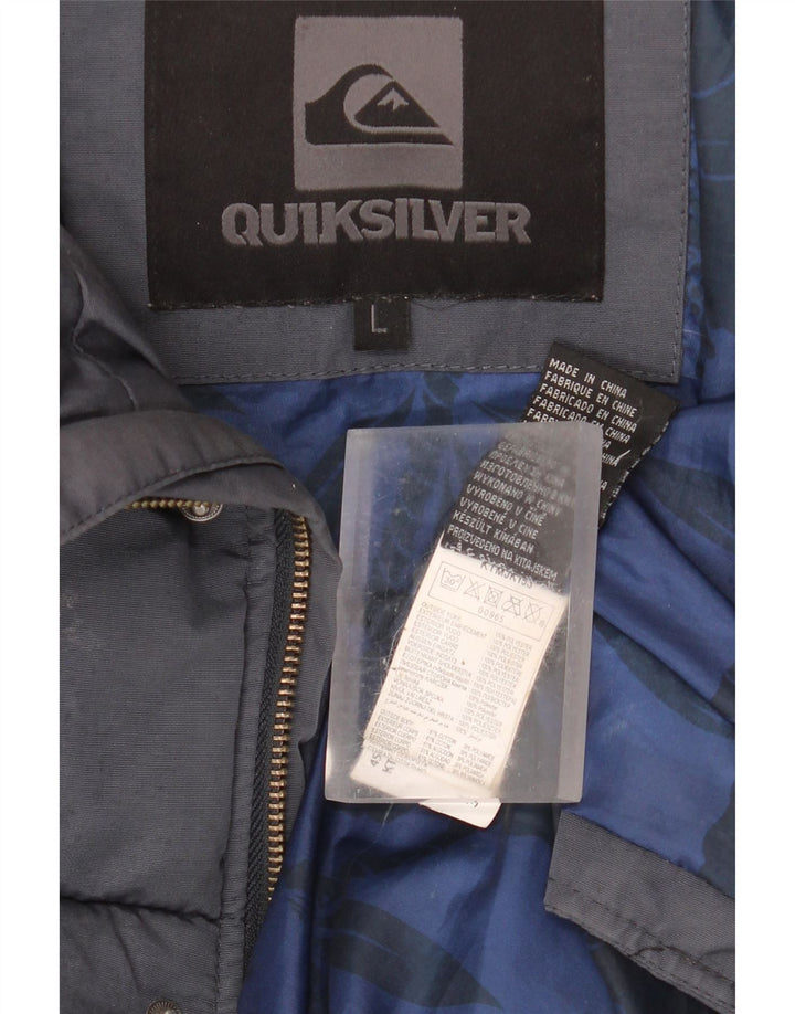 Quiksilver Herren Wattierte Jacke UK 40 Large Marineblau Baumwolle