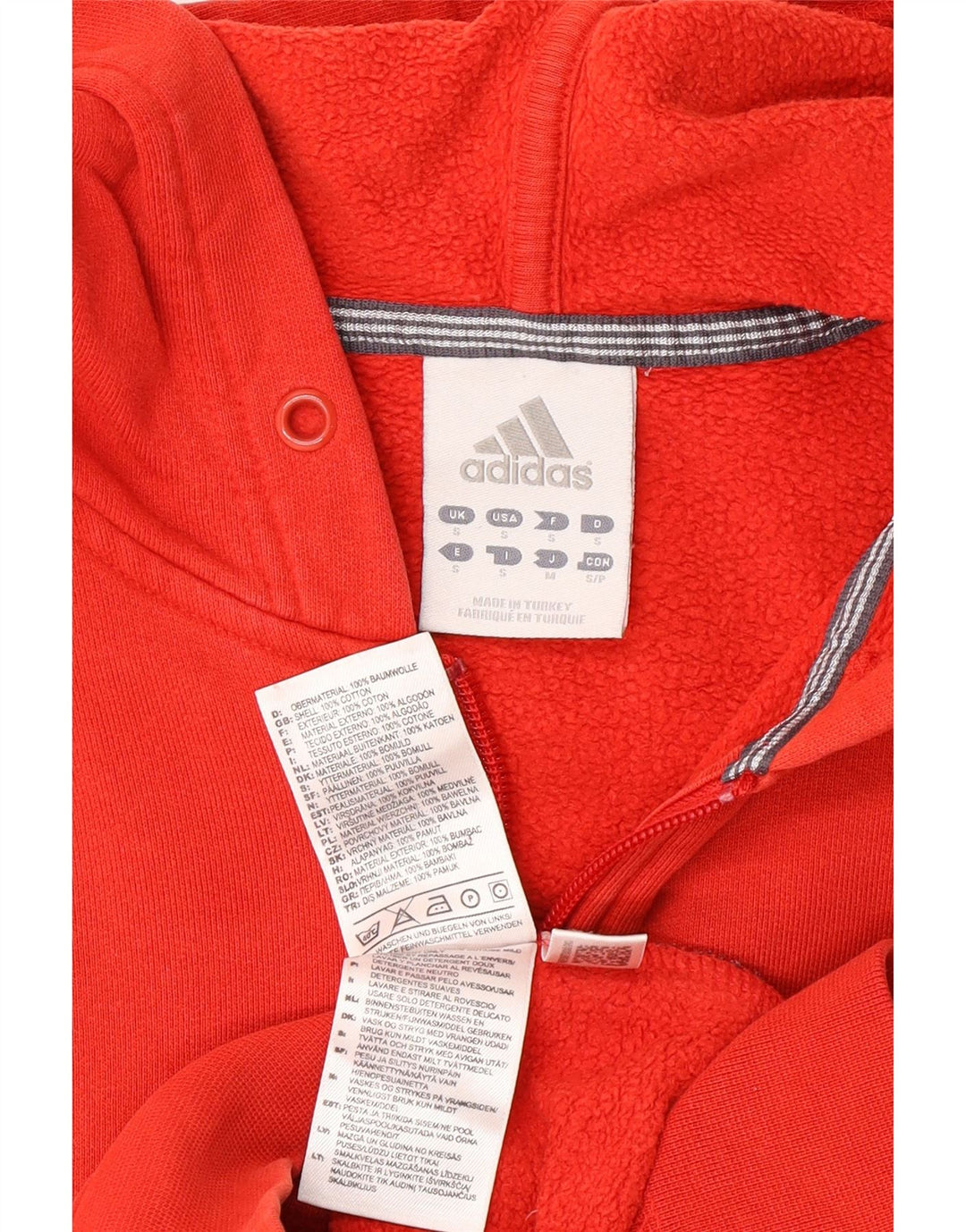 Adidas Herren Zip Hoodie Pullover Kleine rote Baumwolle