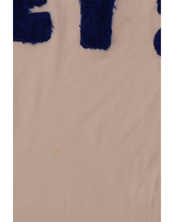 ZARA Mädchen-Grafik-Top, langärmlig, 9–10 Jahre, weiße Baumwolle