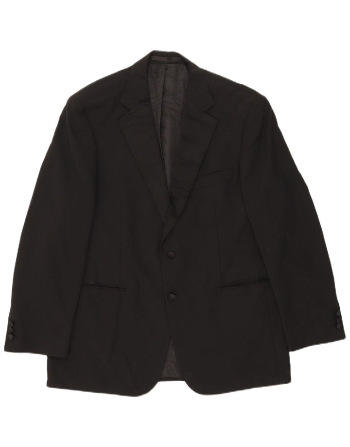 Marks & Spencer Herren-Blazer mit 2 Knöpfen, Gr. 42, Größe L, Schwarz, Polyester