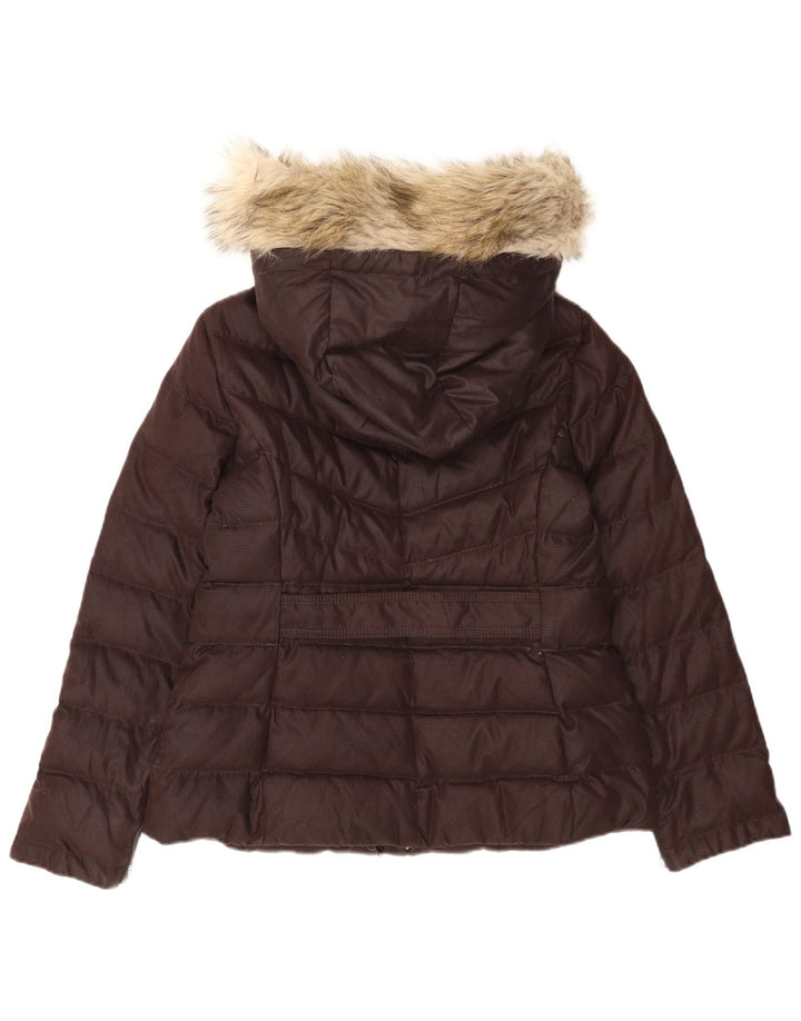 Zara Damen-Jacke mit Kapuze, gepolstert, UK 40, Größe L, braun, Polyester